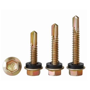 yellow zinc hex flange head self drilling screw